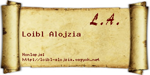 Loibl Alojzia névjegykártya